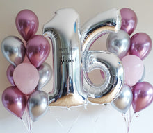 Load image into Gallery viewer, Two Number Balloons (Personalised) &amp; Helium Bouquet
